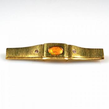 Brilliant Brooch - yellow gold, brilliant cut diamond - 1980