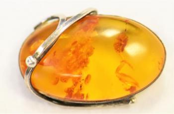 Brooch - silver, amber - 1930