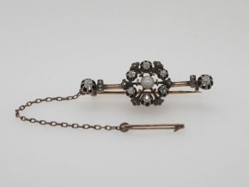 Pearl Brooch - silver, gold - 1930