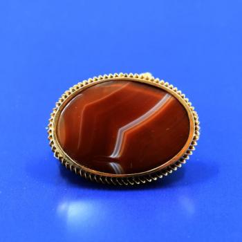 Gold Brooch - gold, Agate - 1890